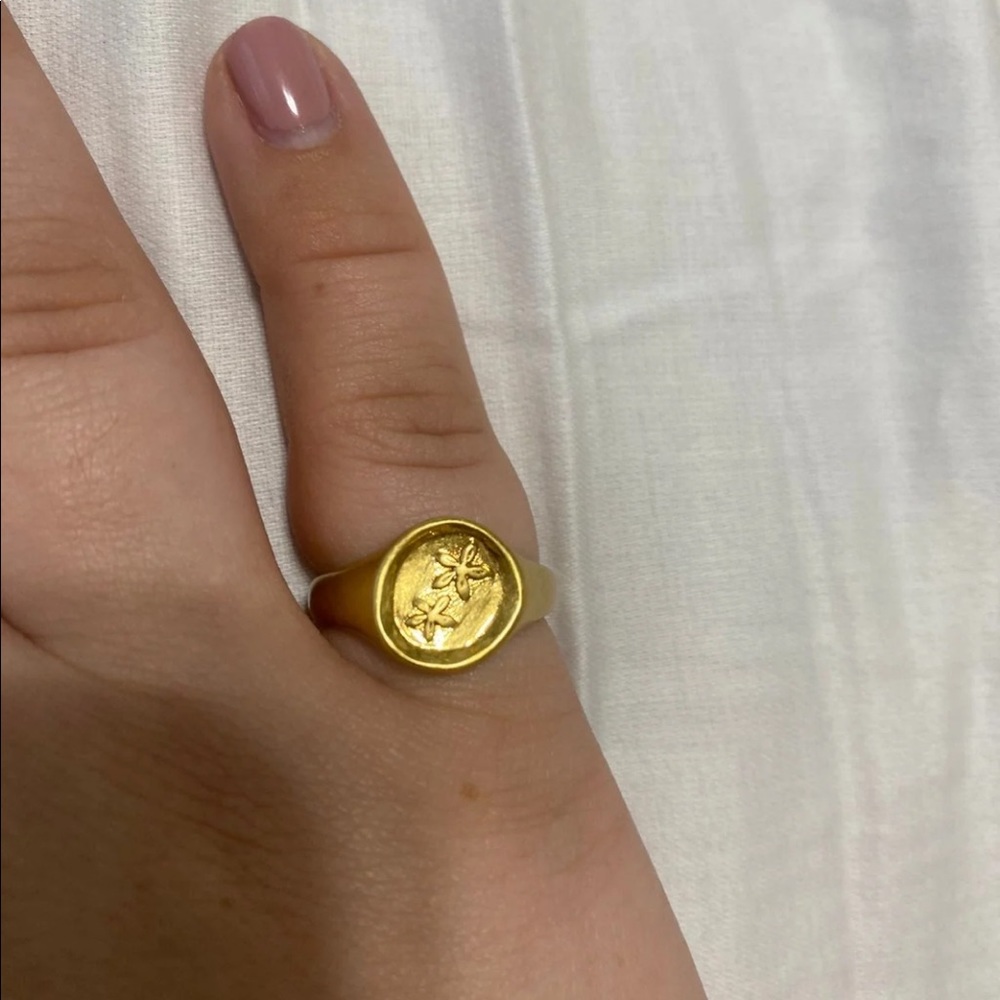 Gold womens flower ring trendy